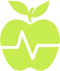 Logotipo de una manzana verde