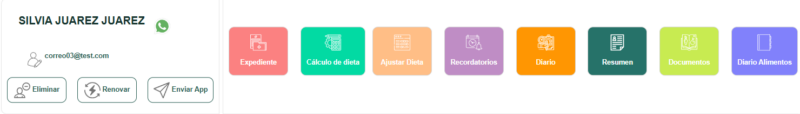 ¿Cómo crear un expediente digital de nutrición para un paciente? 1 menu paciente software e1773253311610